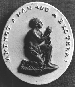 Medallion emphasizes the humanity of the Black slave.